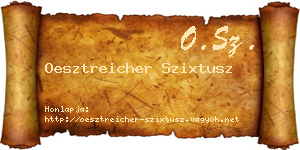 Oesztreicher Szixtusz névjegykártya
